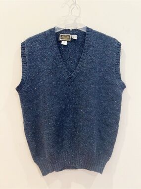 Vintage Britches of Georgetown Vest Mens Medium Navy Blue Wool Made in Scotland
